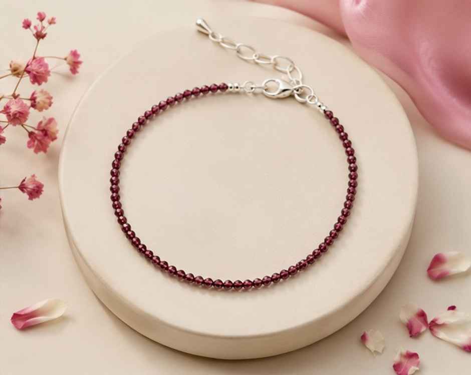 Garnet Crystal Anklet | ServDharm