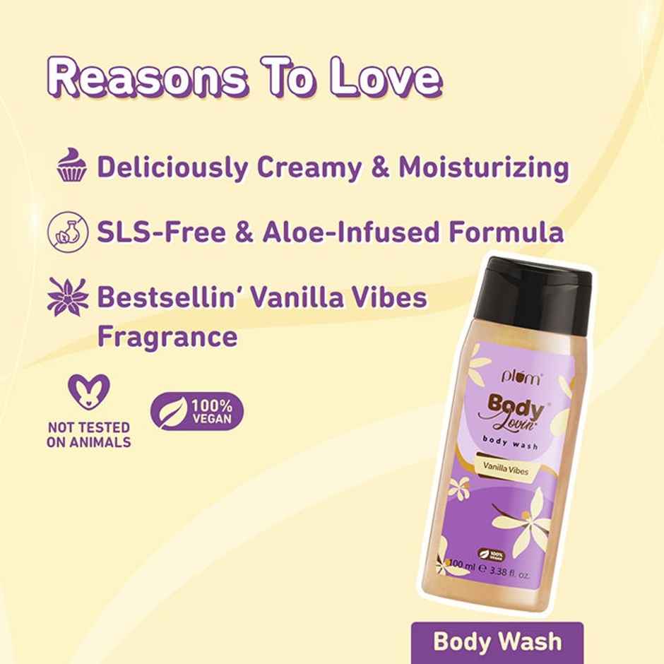 Plum Body Lovin' Vanilla Vibes Bath & Body Gift Set | Body Wash, Body Mist & Body Oil