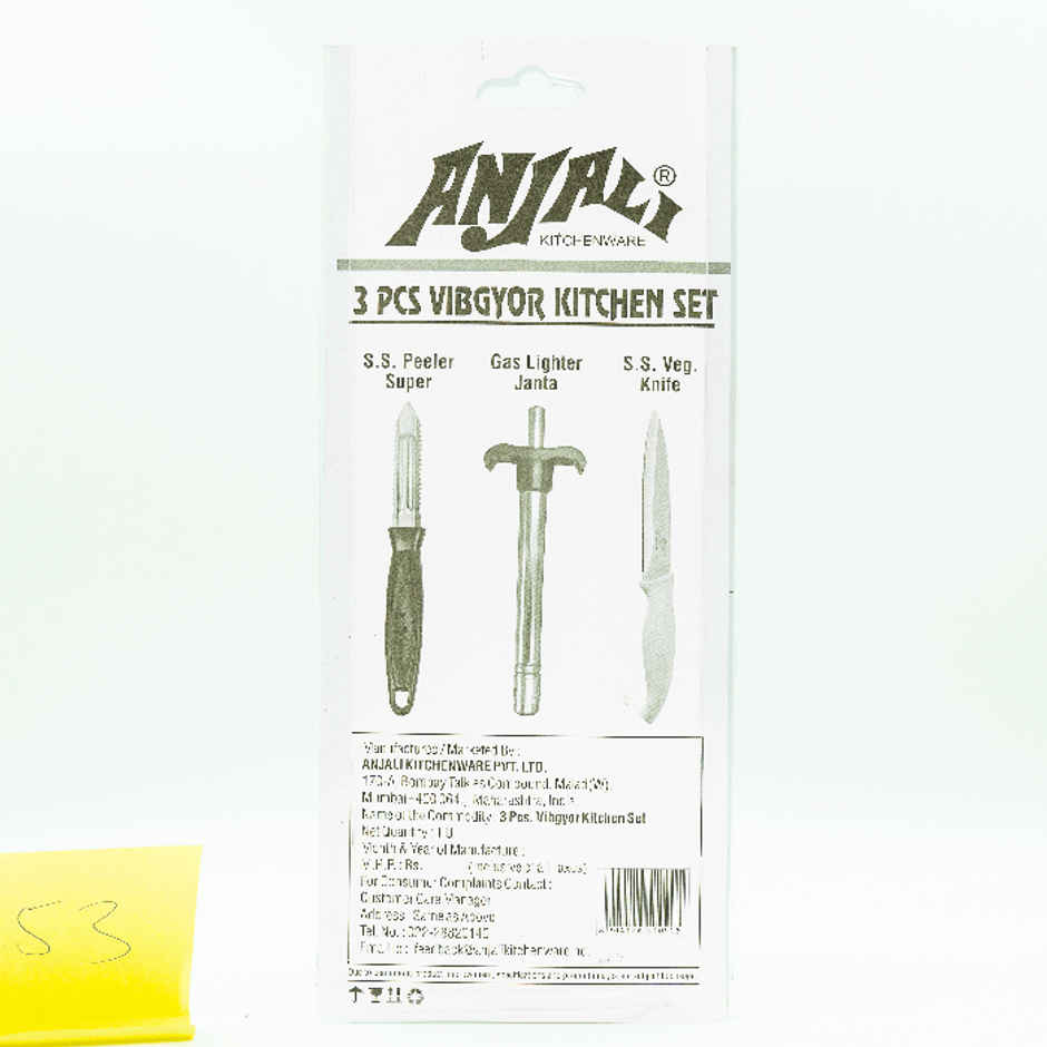 Anjali Assorted Peeler 1 pc & 3 Pcs Vibgyor Kitchen set(Peeler, Lighter and Knife) 1 pc Combo