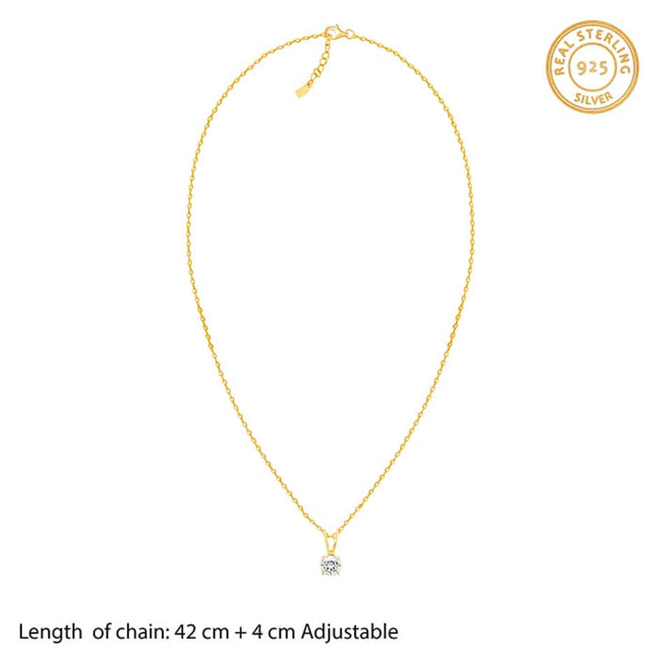 Giva Golden Zircon Pendant with Link Chain