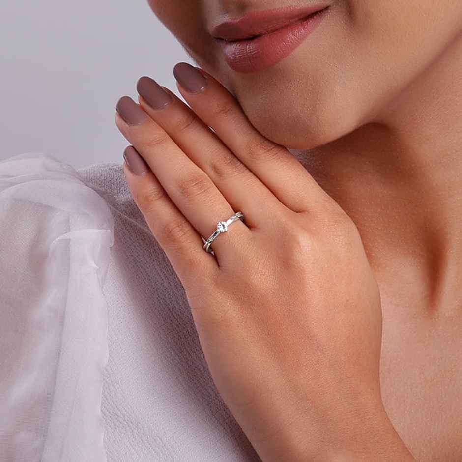 Giva Silver Zircon Love Island Ring