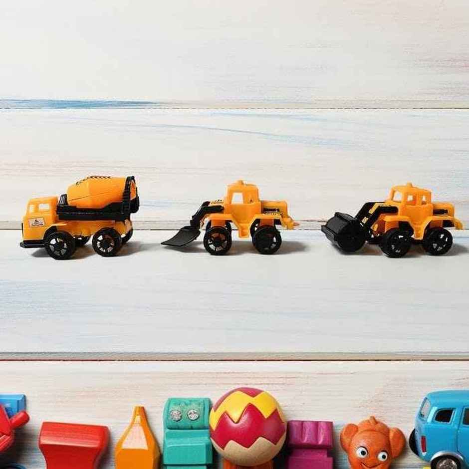 Fablue Toy Truck Car For Kids - Automobile Construction Toy Car For Toddlers - Set Of 6