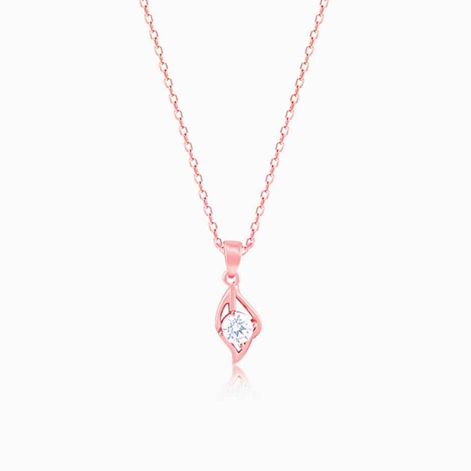 Giva Rose Gold Falling Dew Pendant With Link Chain