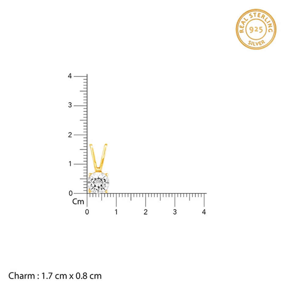 Giva Golden Zircon Pendant with Link Chain