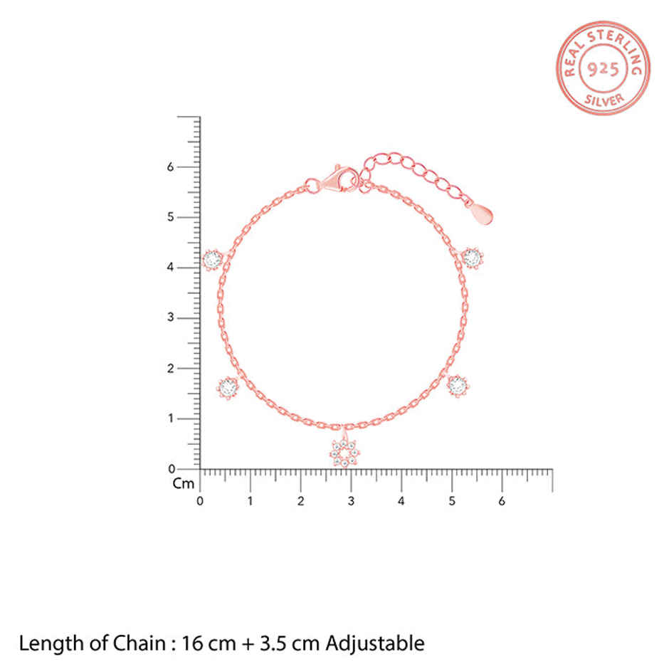 Giva Anushka Sharma Rose Gold Flower Charm Bracelet | BR0112