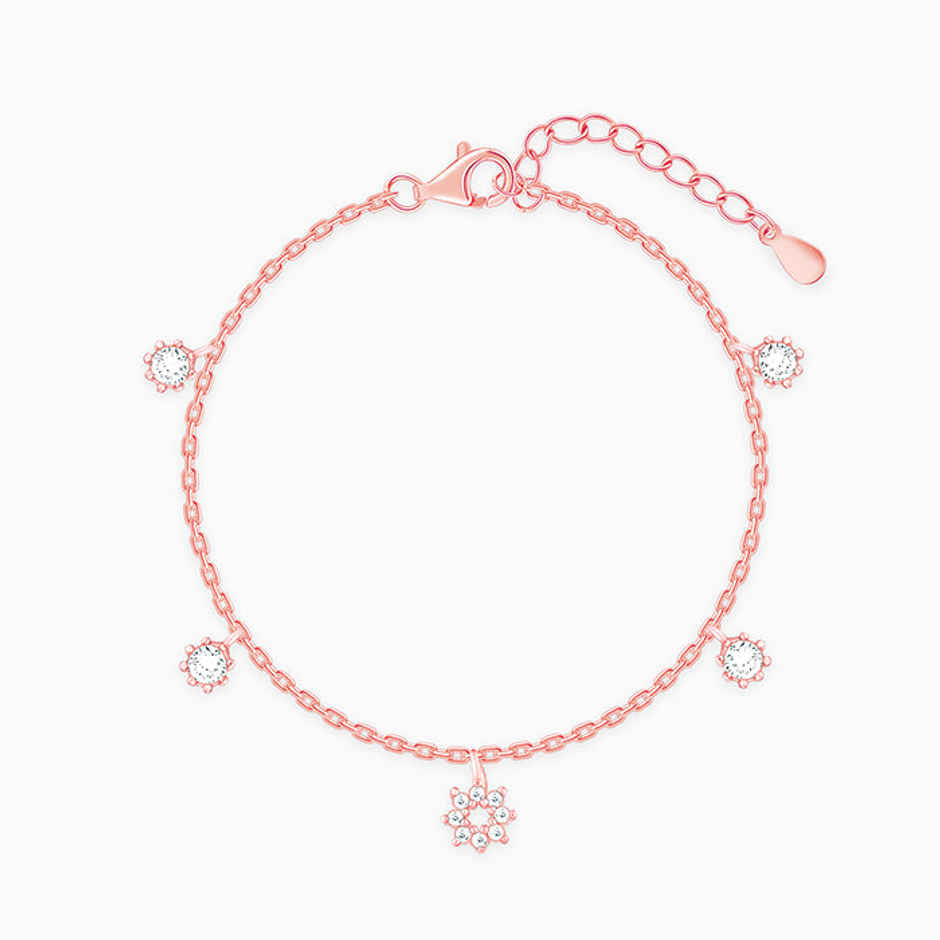 Giva Anushka Sharma Rose Gold Flower Charm Bracelet | BR0112