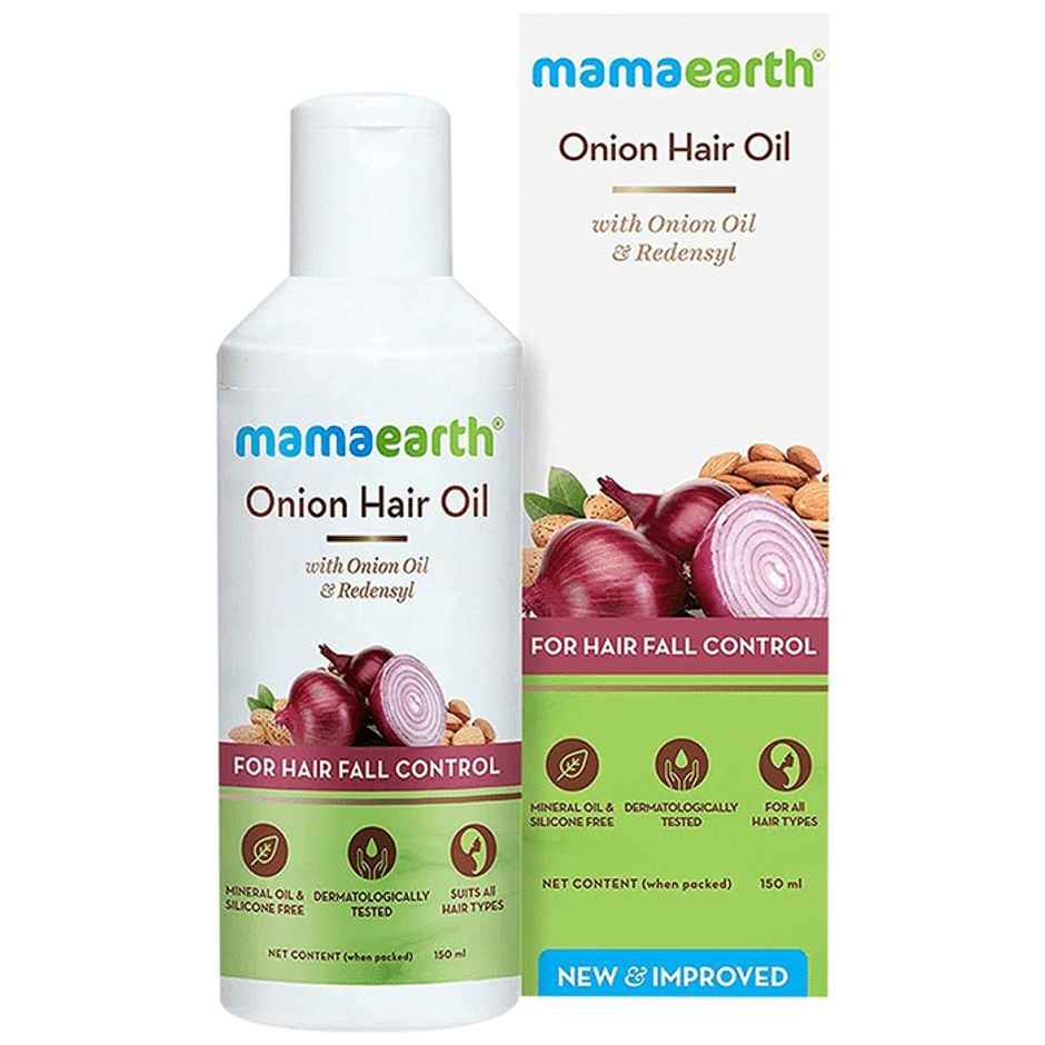 Mamaearth Onion Hair Oil For Hair Fall Control (150ml) & Mamaearth Onion Shampoo For Hair Fall Control & Hair Growth With Onion & Plant Keratin (100ml) & Mamaearth Onion Conditioner For Hair Growth & Hair Fall Control (250ml) Combo