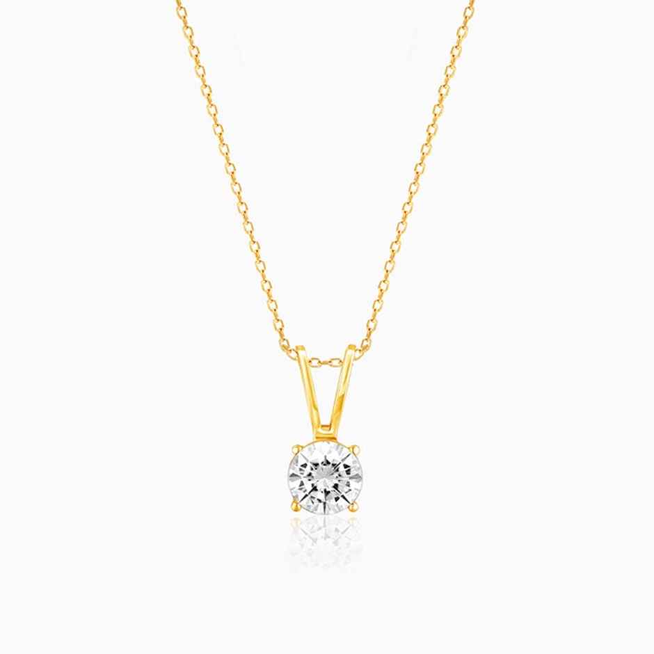 Giva Golden Zircon Pendant with Link Chain