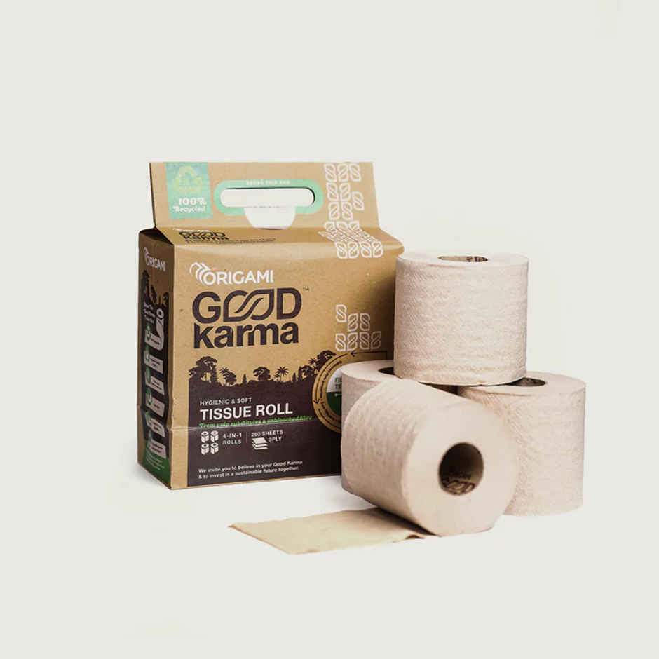 Origami Good Karma 3Ply 4 in 1 Toilet Tissue Roll | 260 Pulls Each
