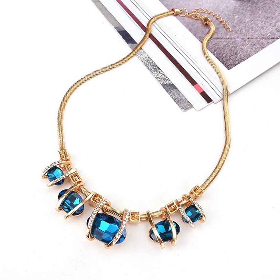 Shining Diva Fashion Latest Stylish Fancy Crystal Necklace for Women and Girls | Rrsd15574np