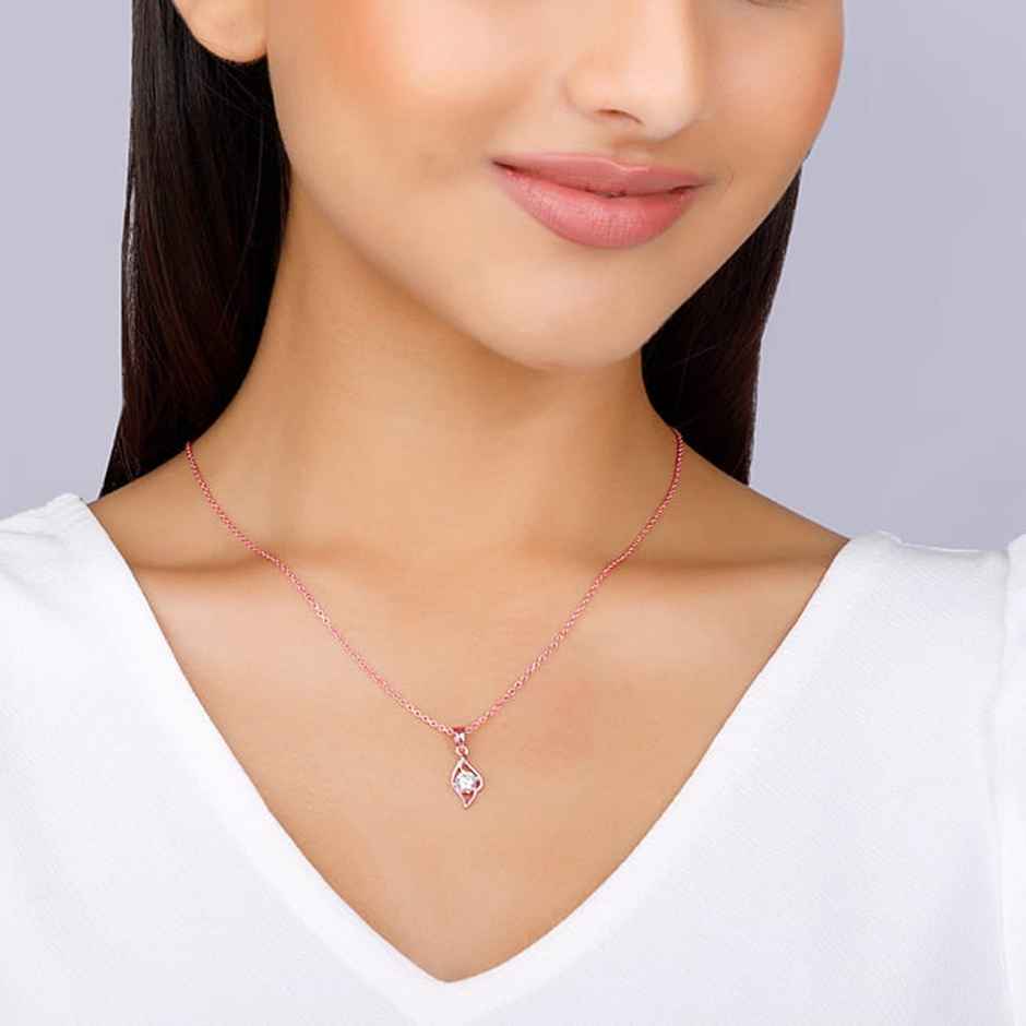 Giva Rose Gold Falling Dew Pendant With Link Chain