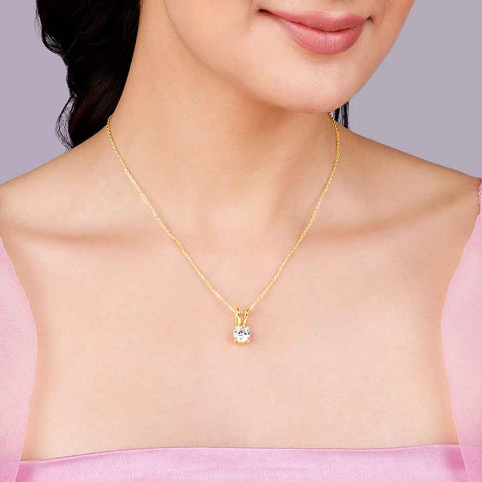 Giva Golden Zircon Pendant with Link Chain