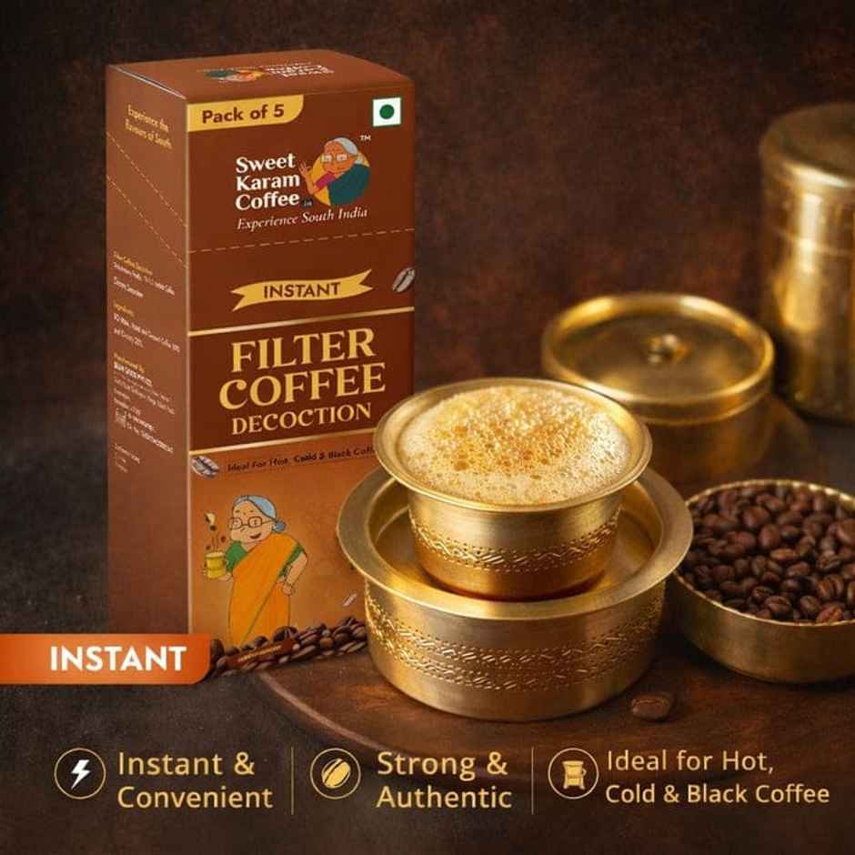 Sweet Karam Coffee Instant Filter Coffee Decoction | Black | Hot & Cold