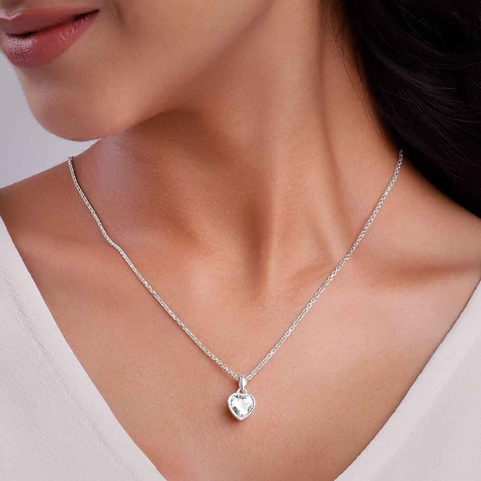 Giva Silver Coeur Pendant with Box Chain