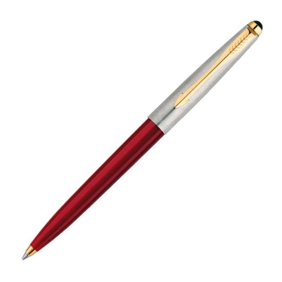 Parker Galaxy Standard Gold Trim Ball Pen| Red Body Color| Ink Color | Blue