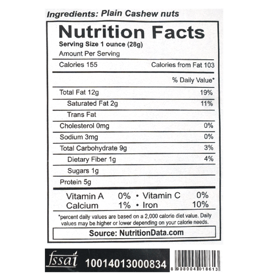 Healthy Feast Premium W320 Cashews (Kaju) Cashew Nuts