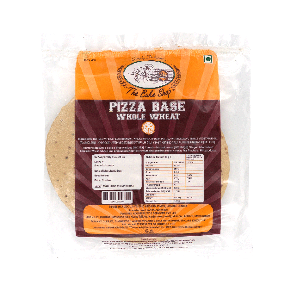 The Bake Shop Pizza Base- Whole Wheat