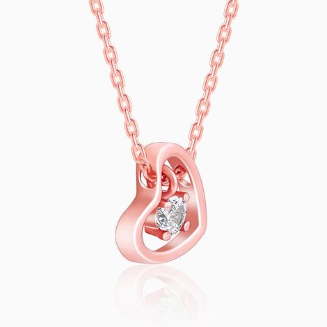 Zouk Shobha Niwas Lotus Motif Structured Shoulder Bag(1pc) & Giva Rose Gold Whole Heart Necklace(1pc) Combo