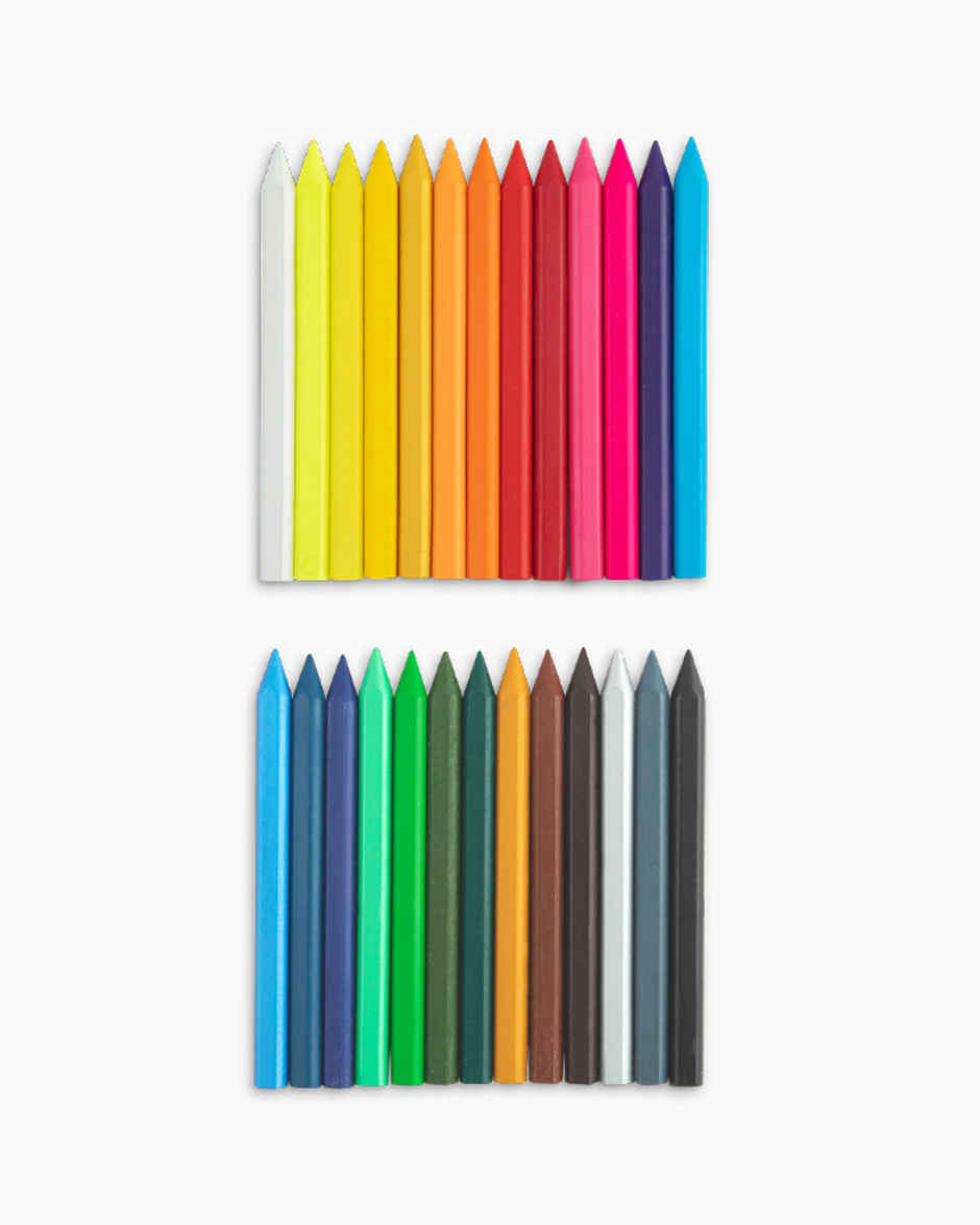 Camel Plastic Crayons Assorted Tin Pack Of 26 Shades, Hexagonal