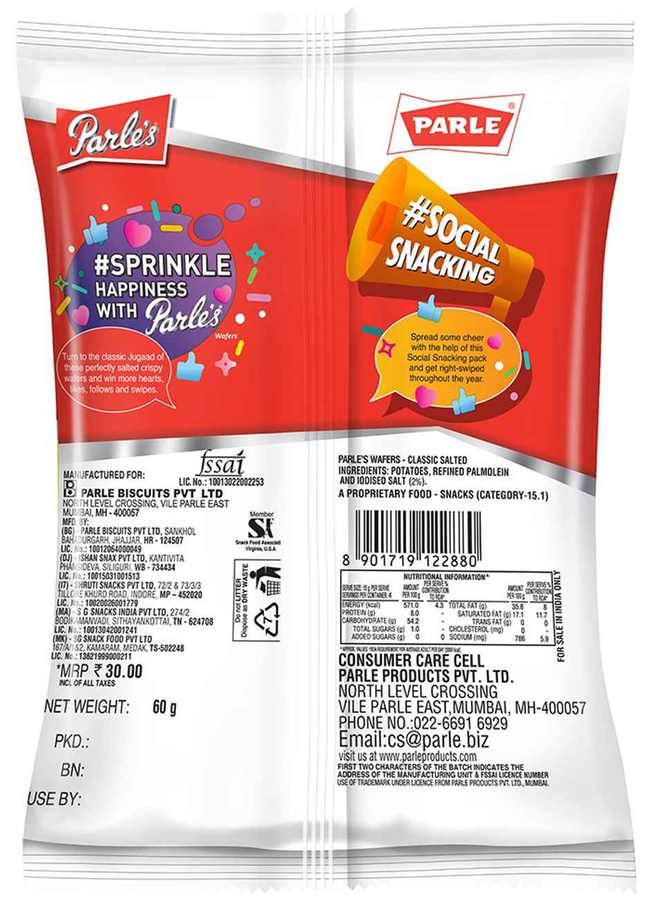 Parle's Wafers Classic Salted
