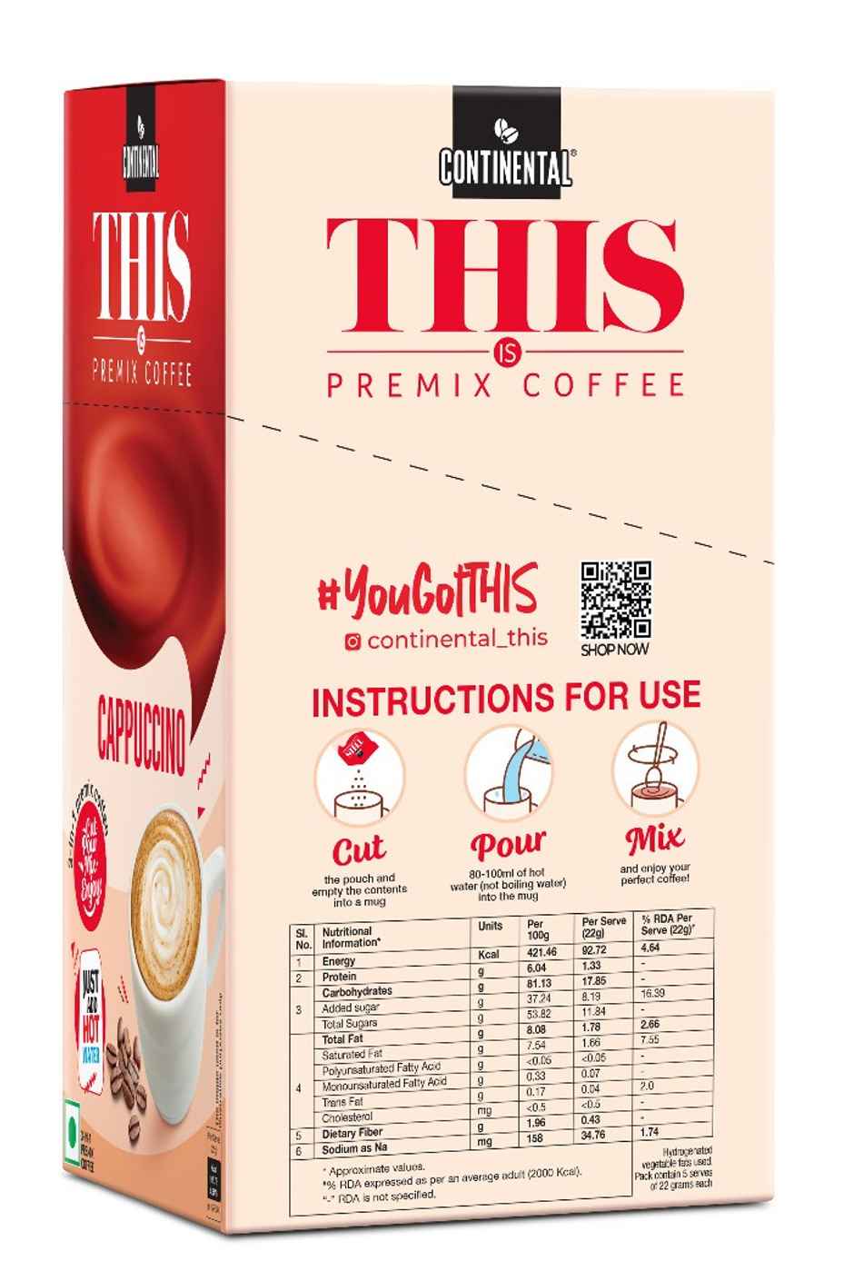 Continental THIS Premix Coffee Powder - Cappuccino | Sachet Combo