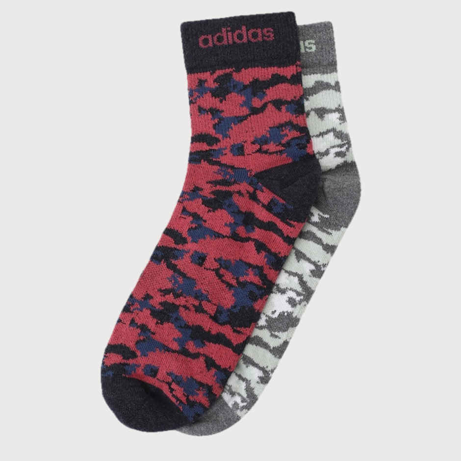 Adidas Men's Flat Knit Ankle Anthra Socks | One Size | Melange-Grey