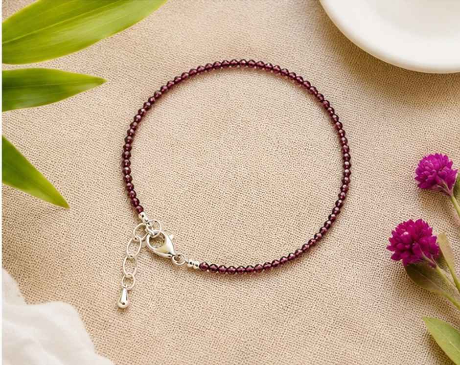 Garnet Crystal Anklet | ServDharm