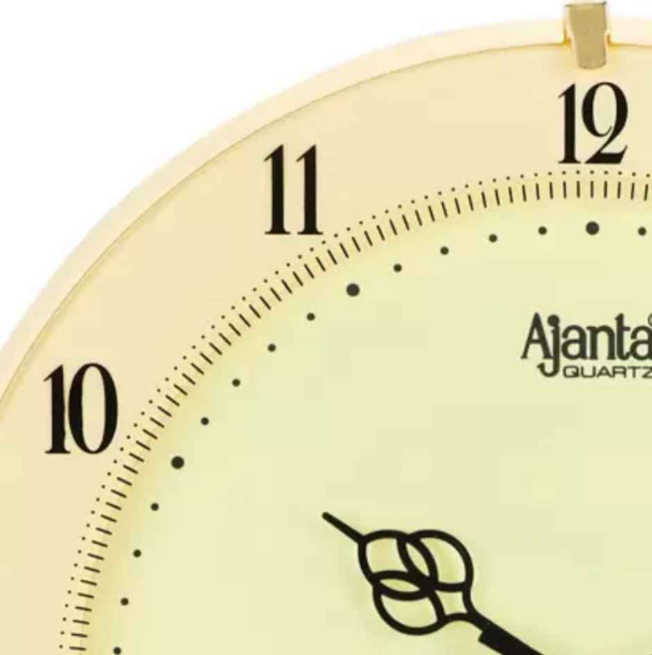Ajanta Analog 28 cm x 28 cm Wall Clock | Beige With Glass Standard