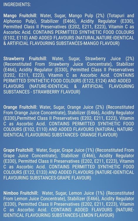 Fruitchill Ice Pops/Frozen Juice Bars Multipack- Mango, Strawberry, Orange, Nimboo, Grape