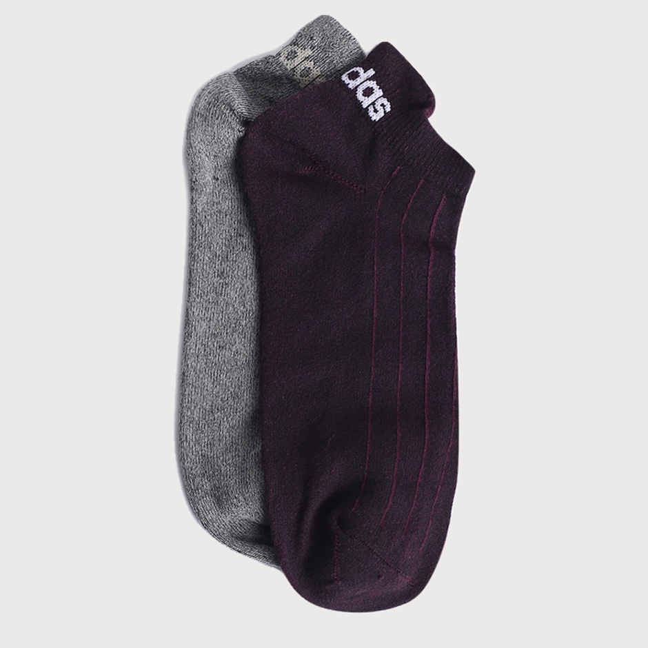 Adidas Men's Flat Knit Low Cut Anthra Melange-Shadow | One Size Socks | Maroon