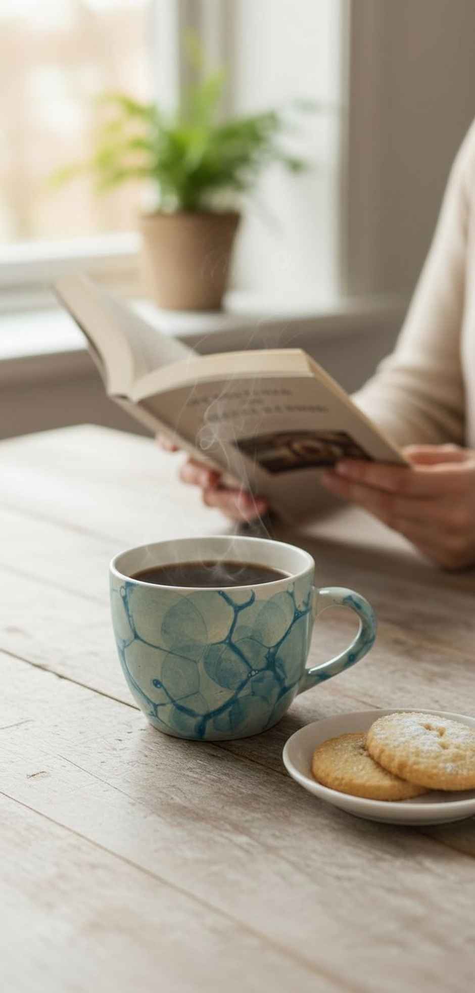 SAFFRON Ceramic Clay Marble Texture Tea and Coffee Cups | Sky Blue