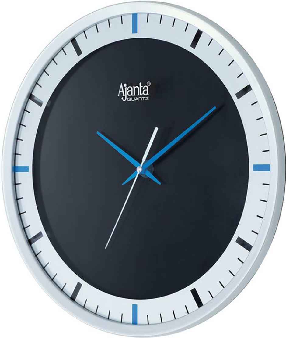 Ajanta Analog 30 cm x 29 cm Wall Clock | Blue | With Glass | Standard