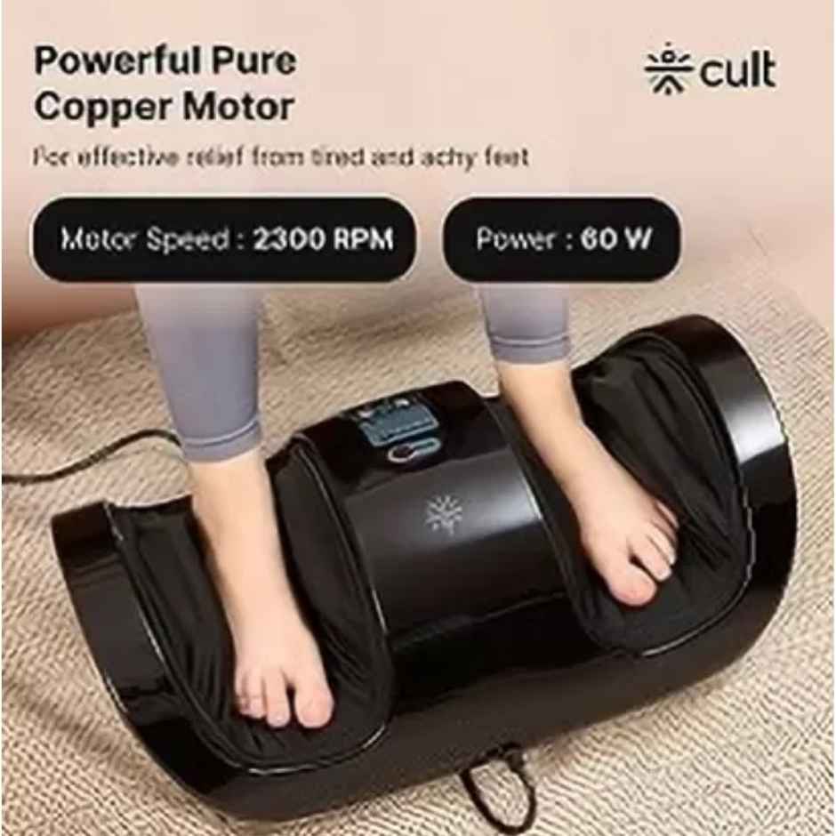 Cult Bliss Foot massager with Vibration & Shiatsu Therapy, Pain Relief (Carbon Black)