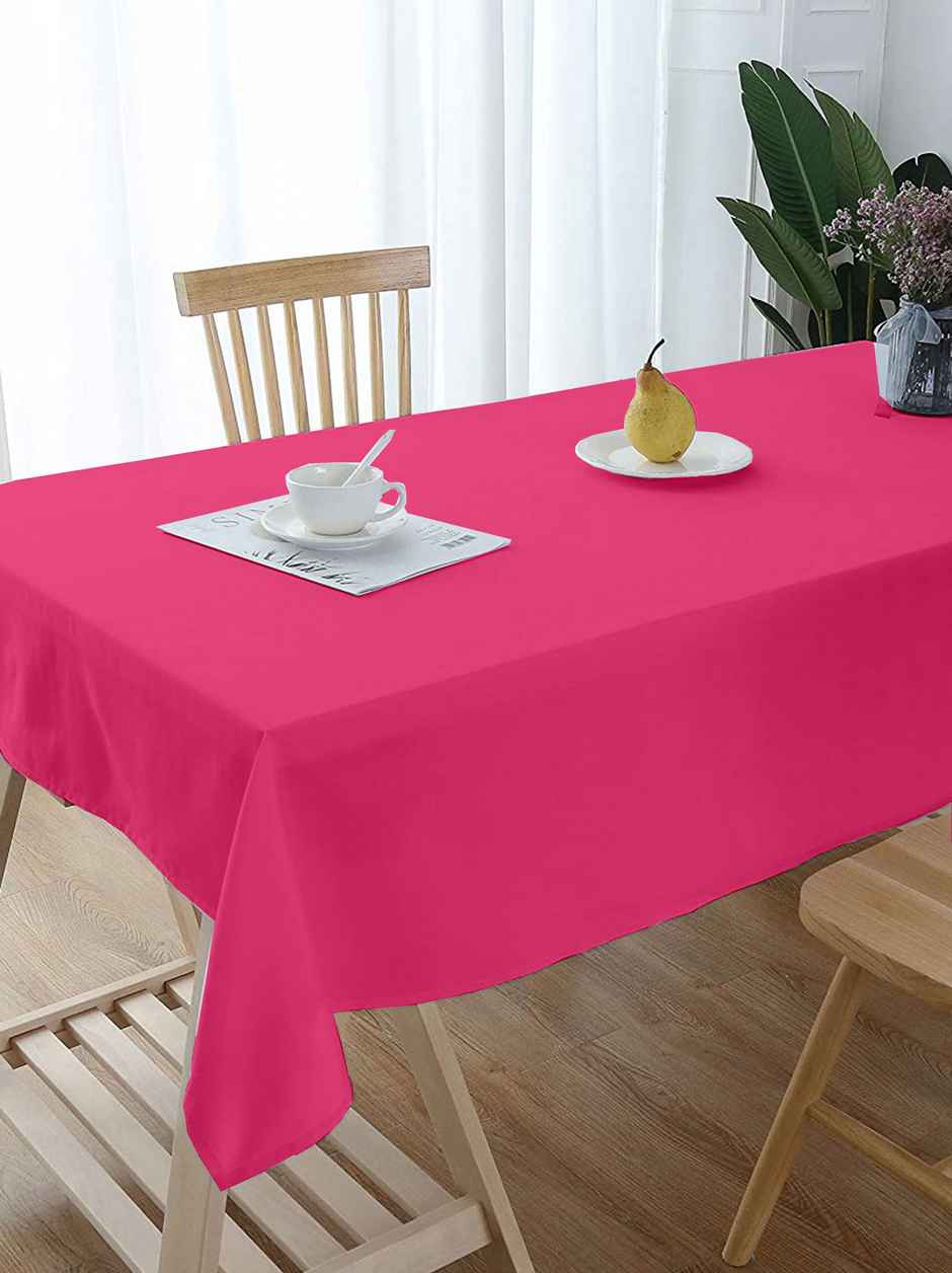 Lushomes Dining Table - Pink Classic Plain Cloth | 60 x 70 inch | 6 Seater Table Cloth