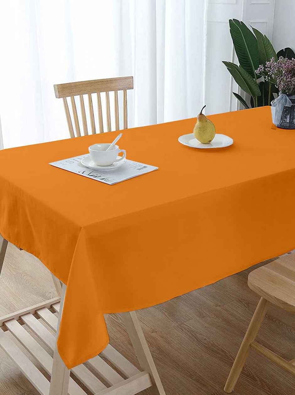 Lushomes Center Table Cover - Fancy Orange | Classic Plain | 36 x 60 inch