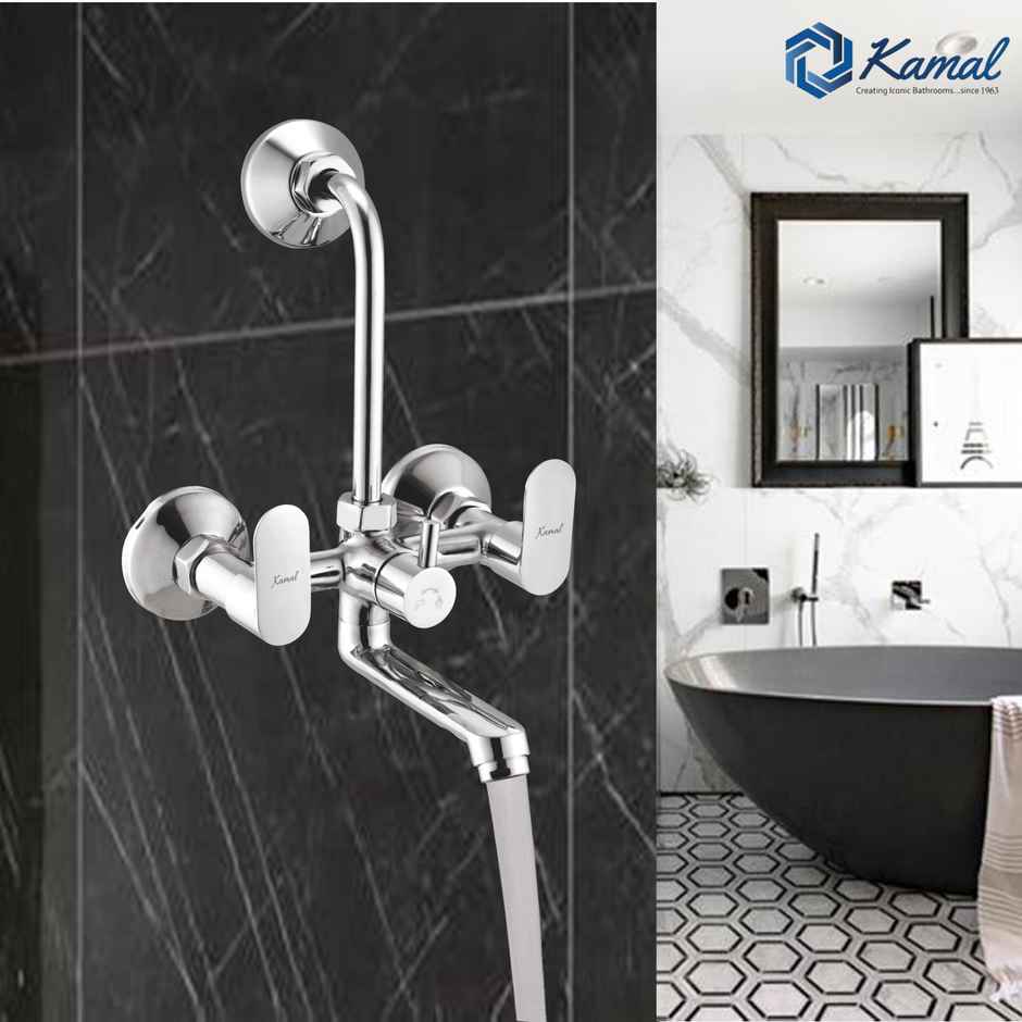 Kamal Wall Mixer Opal Eco | Fully Brass | With For Overhead Shower Connection And 165 mm Long Ben