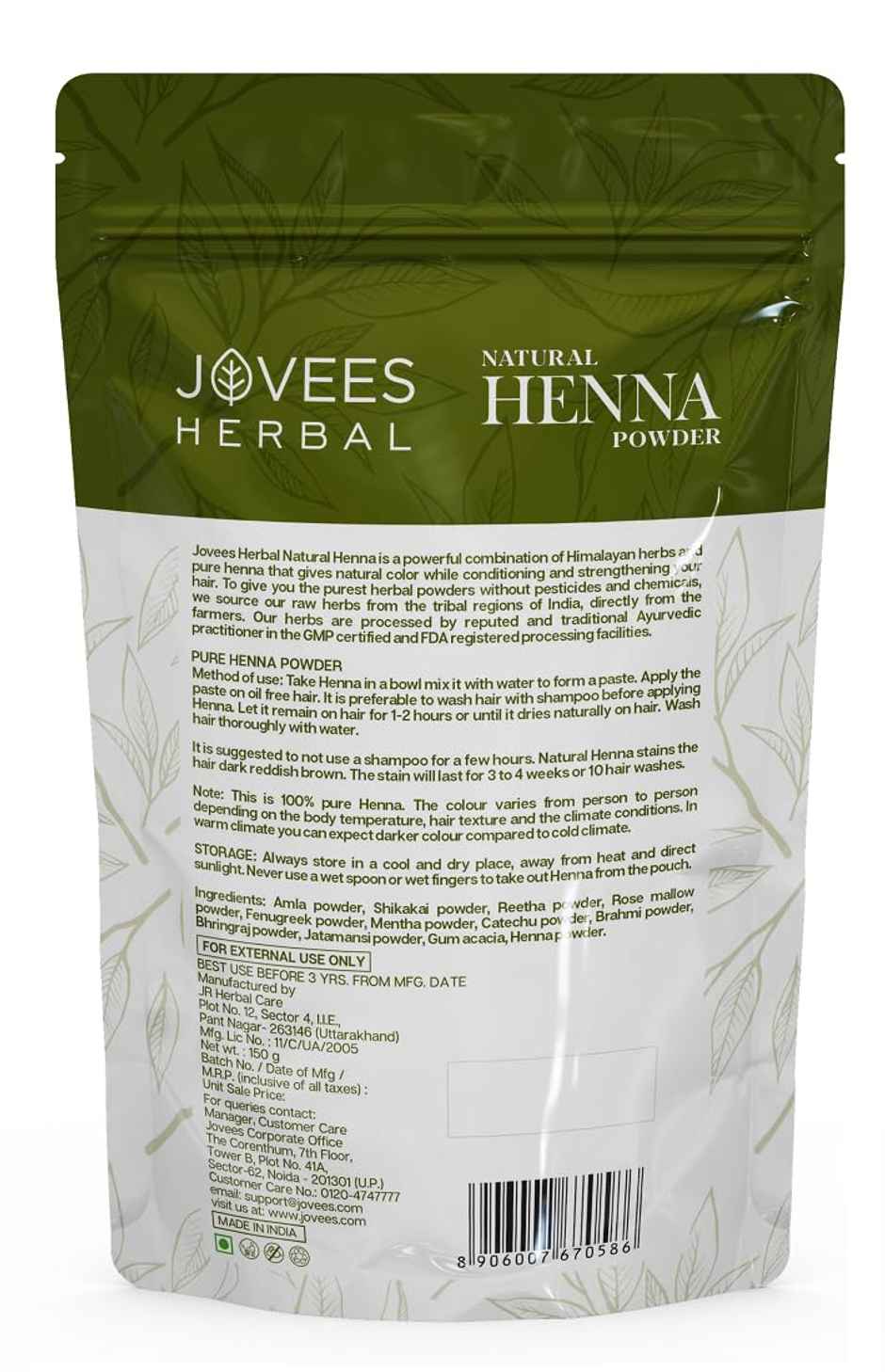 Jovees Herbal Natural Henna Powder