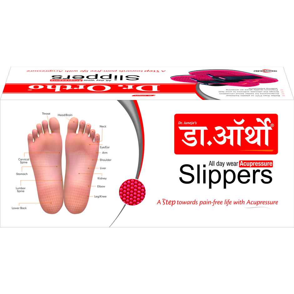 Dr. Ortho Acupressure Slippers | Red - UK 9