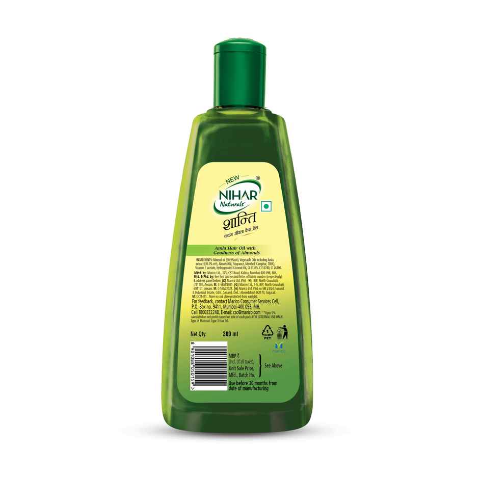 Nihar Shanti Amla And Badam Hair Oil For Black Silky And Stronger Hair