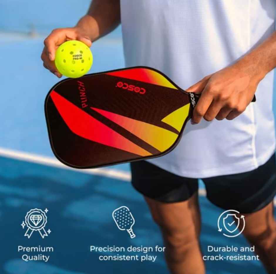 Cosco Pickleball Paddle (50% Carbon And 50% Fibreglass)