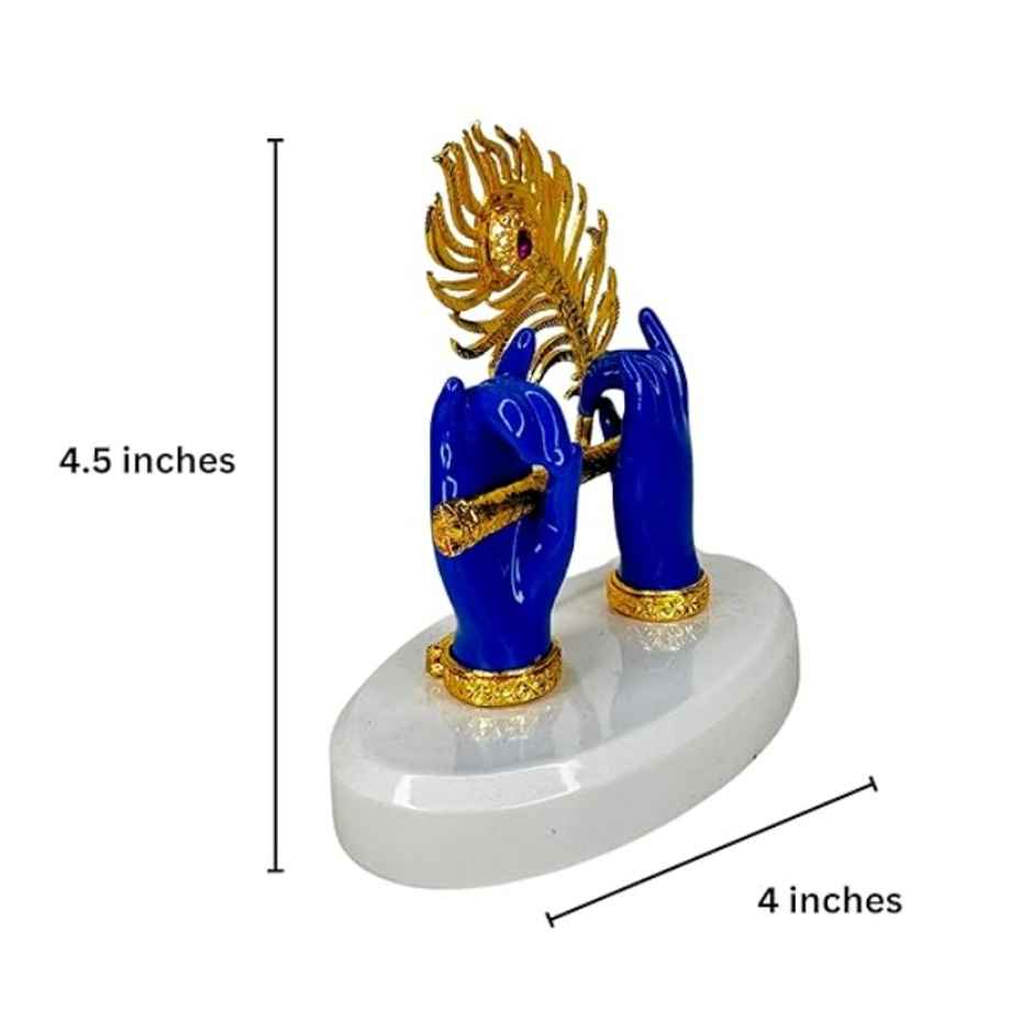 TiyuTrendzz Blue Krishna Murli Hands raisin Idol for Car Dashboard | Home Decor | Pooja