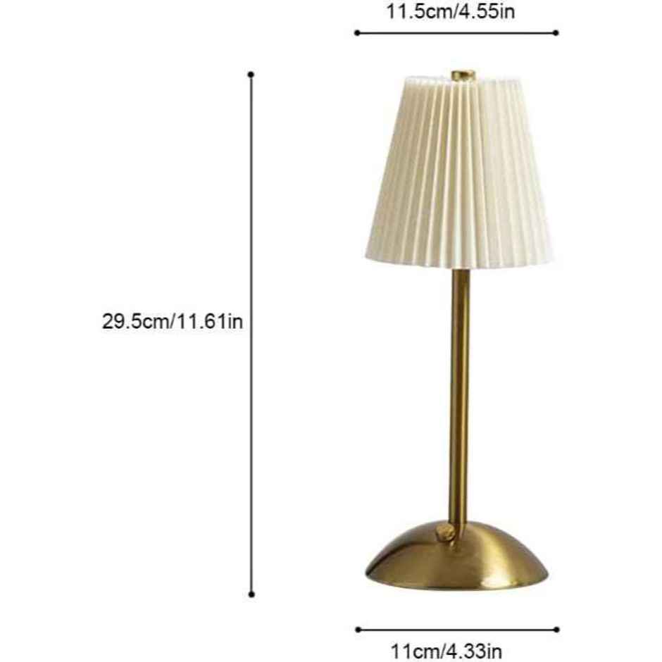 Hashwow Bedside Lamp with Metal Base Bedroom Creative Pleated Shade Night Light for Living Room