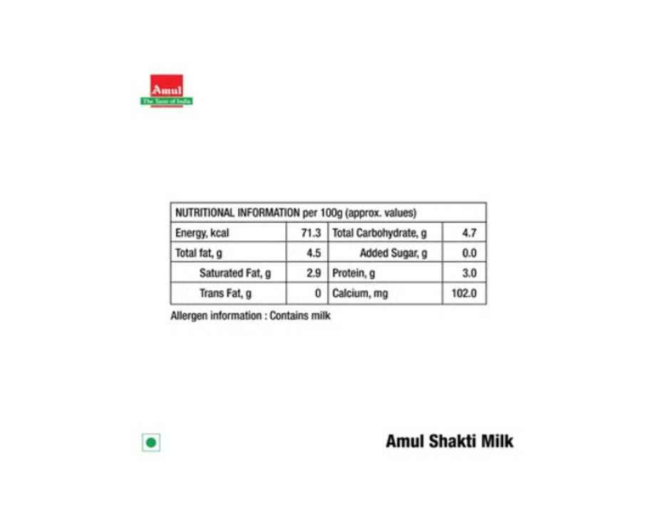 Amul Shakti Fresh Milk | Pouch
