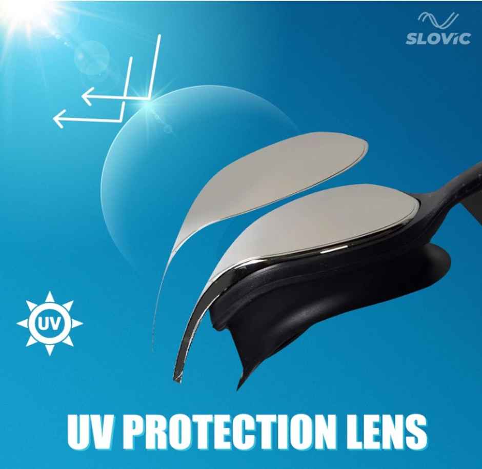 Slovic Swimming Goggles for Adults Anti-Fog & UV Protection - Black