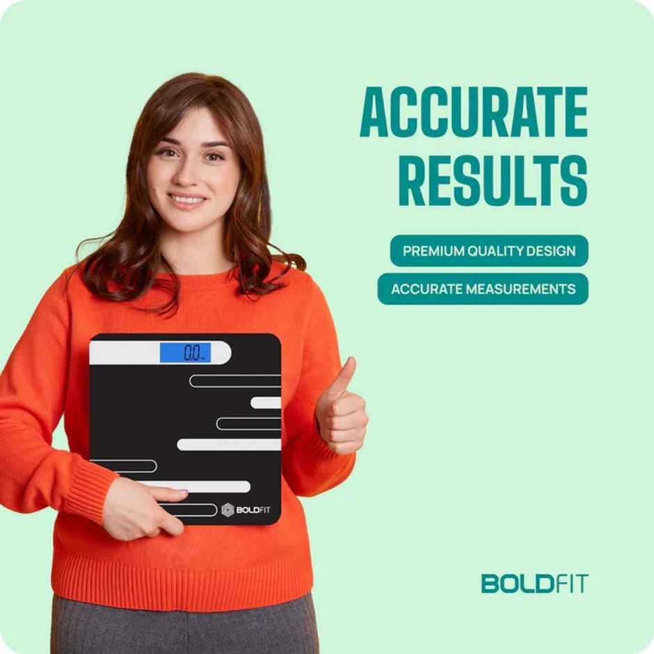 Boldfit Weight Machine For Body Weight Lcd Display Black Max Weight 180 Kgs