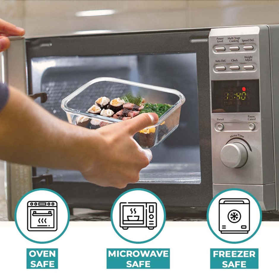 The Better Home Glass Lunch Box (410+680Ml)-Green