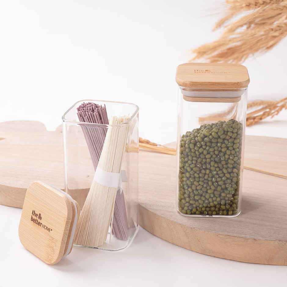 The Better Home Rectangle Borosilicate Jars 300Ml Pack Of 2