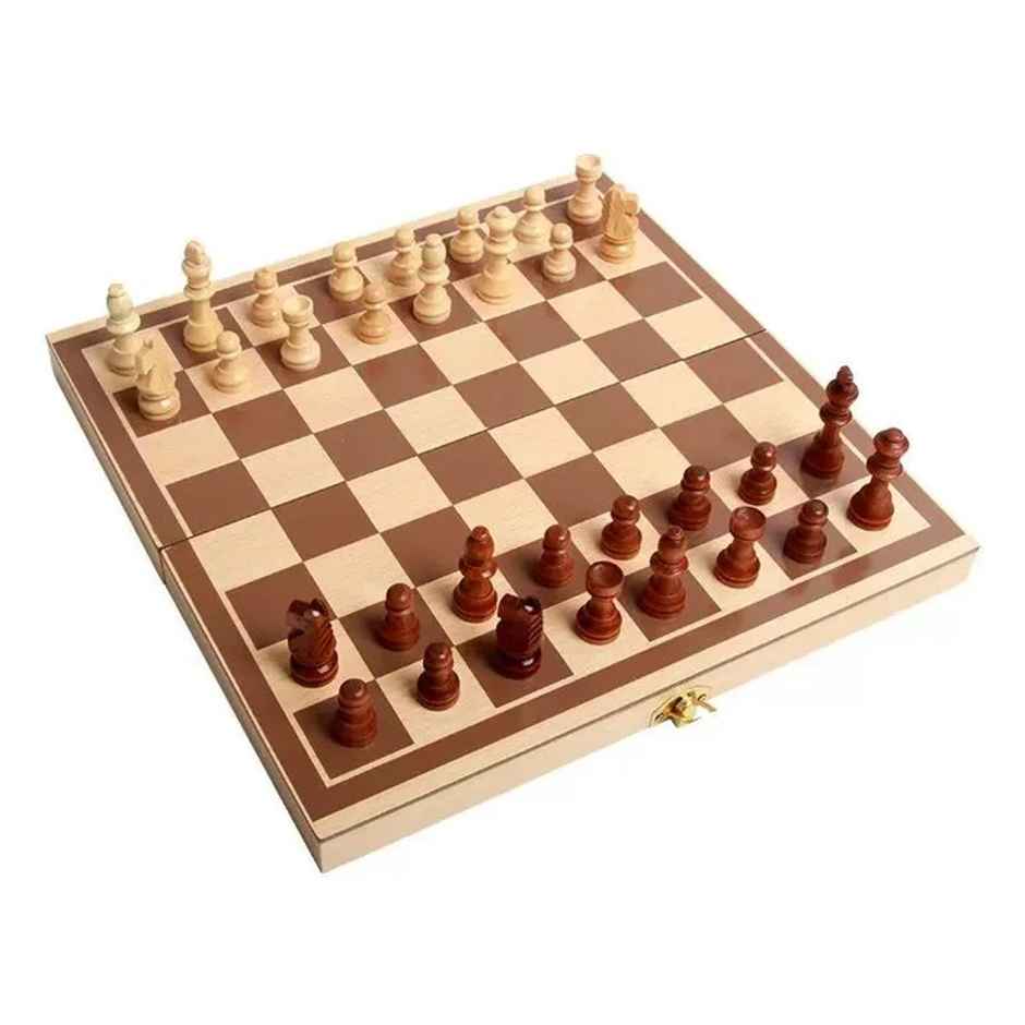 Fablue 12 x 12 Inch Foldable Wooden Chess Board Game - Premium Chess Game for Kids and Adults