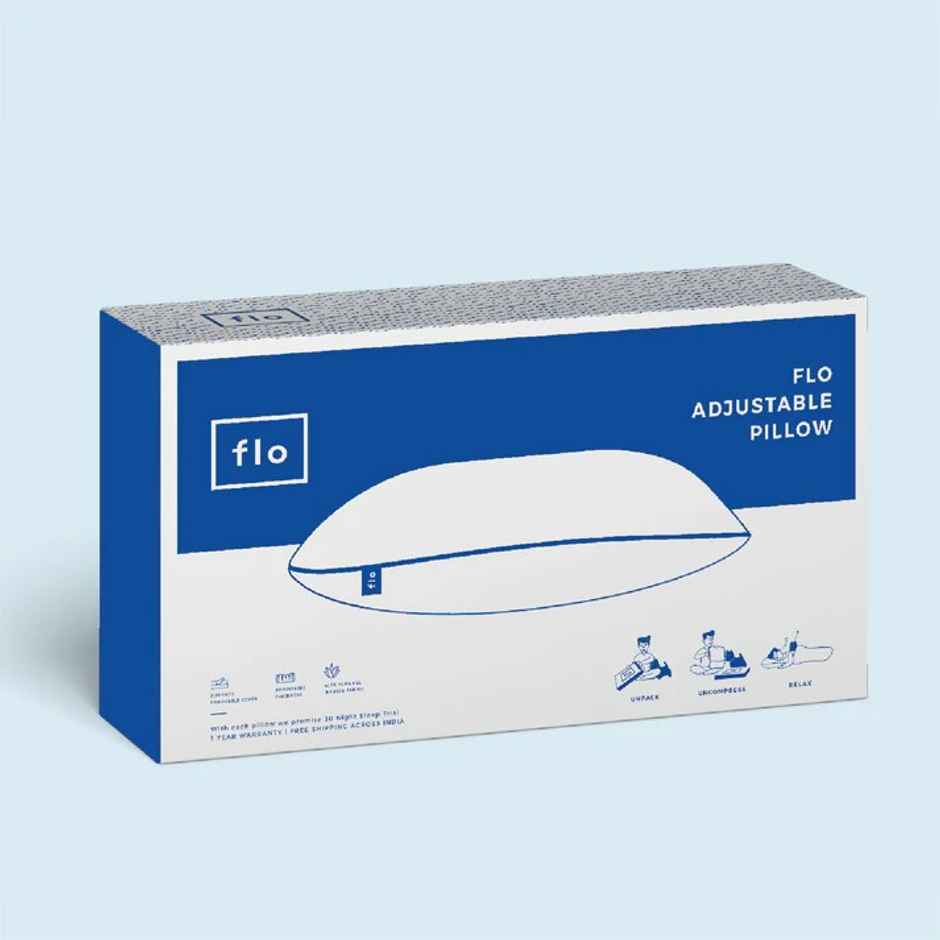 Flo Aloe Vera Gel Infused Fiber Pillow With Adjustable Thickness 27 x 17 inch - White