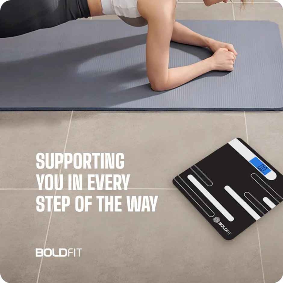 Boldfit Weight Machine For Body Weight Lcd Display Black Max Weight 180 Kgs